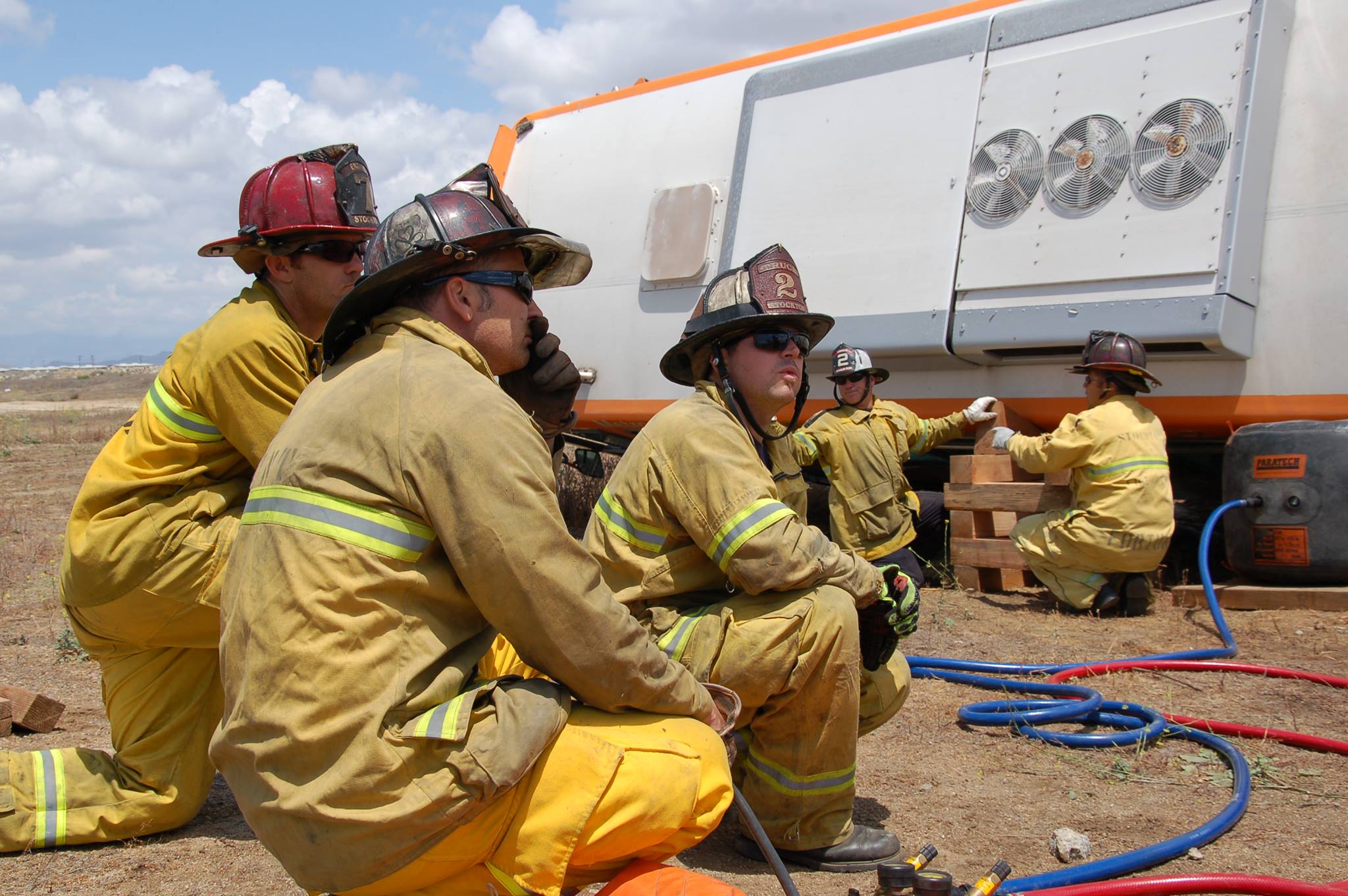 Firefighters in training